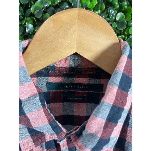 Perry Ellis, Linen Blend, Men’s Shirt M - Picture 2 of 7